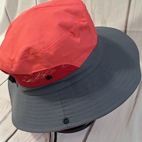 SunShade Coral and Gray Wide Brim Hat - Picture 3 of 6